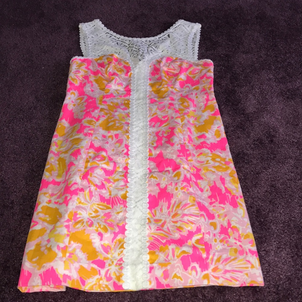 Yellow and orange lined lily Pulitzer dress